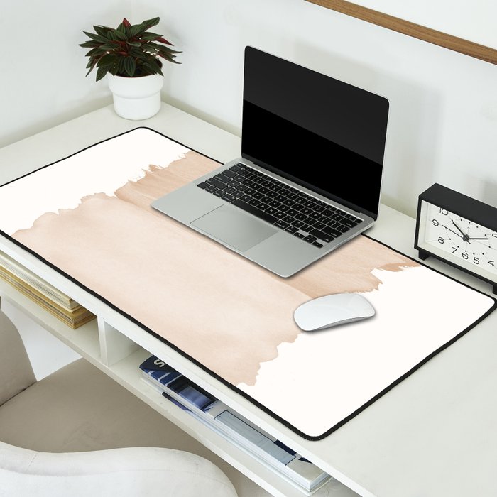 Warm Beige Abstract Minimalism #1 #minimal #ink #decor #art #society6 Desk Mat Gallery Image 2