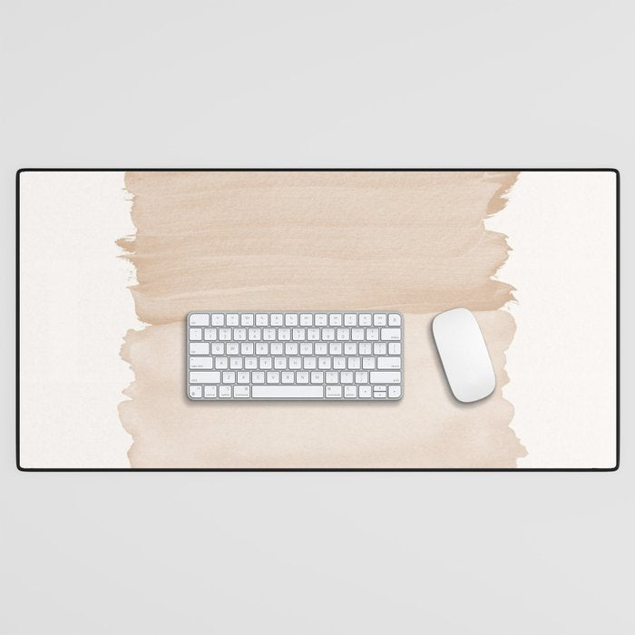 Warm Beige Abstract Minimalism #1 #minimal #ink #decor #art #society6 Desk Mat Gallery Image 1