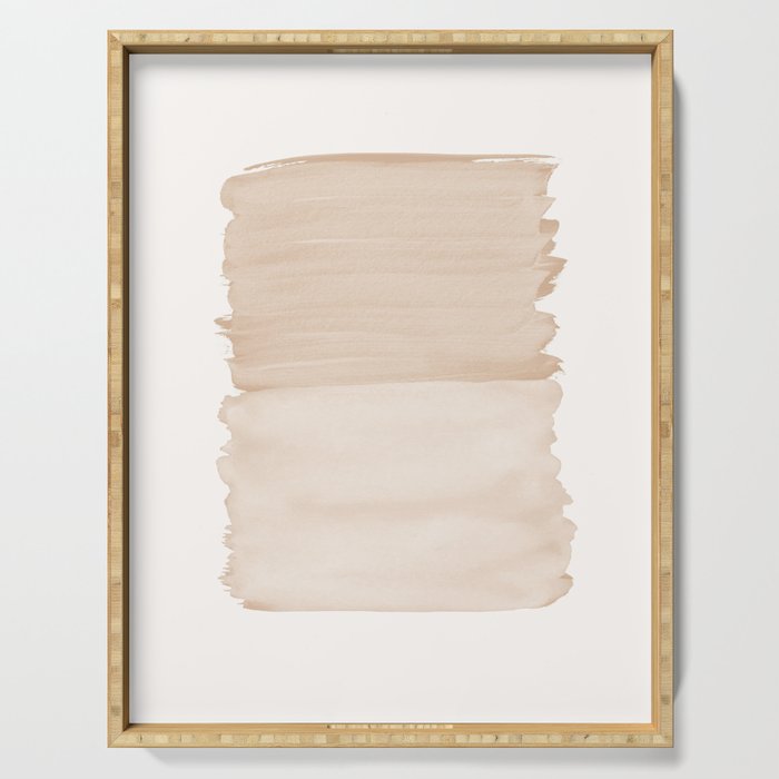 Warm Beige Abstract Minimalism #1 #minimal #ink #decor #art #society6 Serving Tray Gallery Image 1