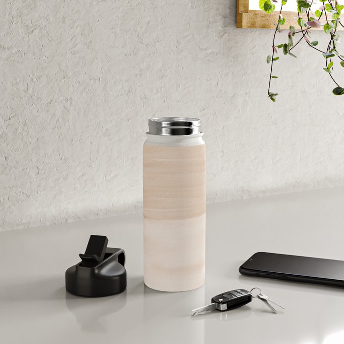 Warm Beige Abstract Minimalism #1 #minimal #ink #decor #art #society6 Water Bottle Gallery Image 5
