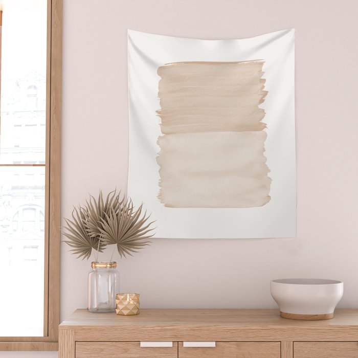 Warm Beige Abstract Minimalism #1 #minimal #ink #decor #art #society6 Wall Tapestry Gallery Image 2