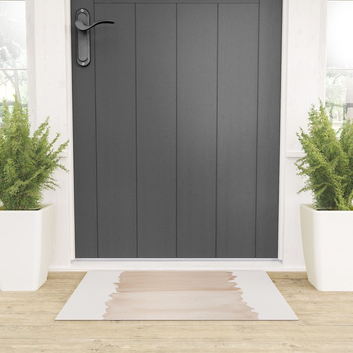 Warm Beige Abstract Minimalism #1 #minimal #ink #decor #art #society6 Welcome Mat Gallery Image 3