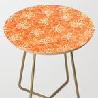 Alice Flowers - Retro Floral Pattern in Orange Tangerine Side Table Gallery Image 2