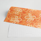 Alice Flowers - Retro Floral Pattern in Orange Tangerine Wrapping Paper Gallery Image 2