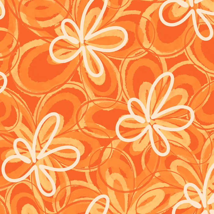 Alice Flowers - Retro Floral Pattern in Orange Tangerine Coffee Mug Gallery Image 2