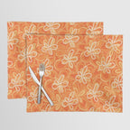 Alice Flowers - Retro Floral Pattern in Orange Tangerine Placemat Gallery Image 1