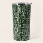 Circuit Board // Green & Silver Travel Mug Gallery Image 1