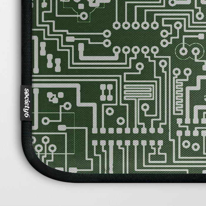 Circuit Board // Green & Silver Laptop Sleeve Gallery Image 3