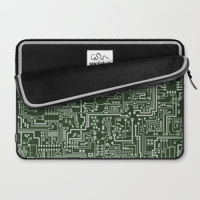 Circuit Board // Green & Silver Laptop Sleeve Gallery Image 2