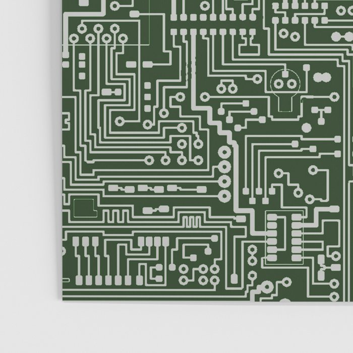 Circuit Board // Green & Silver Poster Gallery Image 3