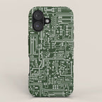 Circuit Board // Green & Silver iPhone Case Gallery Image 1