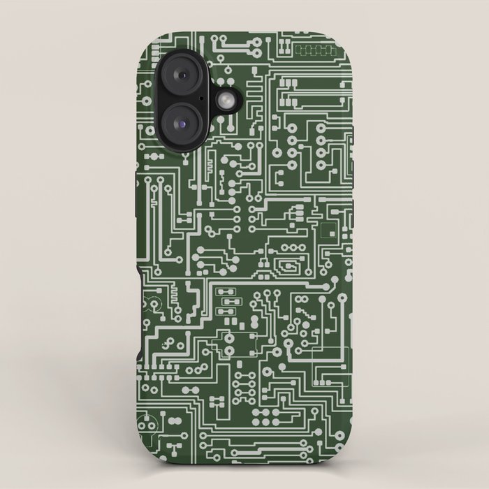 Circuit Board // Green & Silver iPhone Case Gallery Image 1