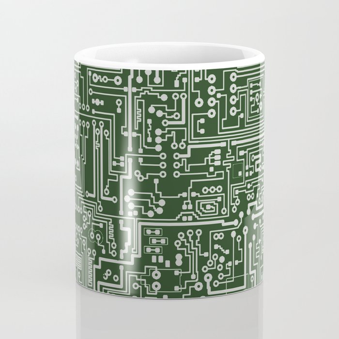 Circuit Board // Green & Silver Coffee Mug Gallery Image 4