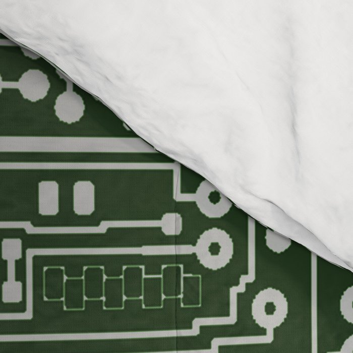Circuit Board // Green & Silver Comforter Gallery Image 4