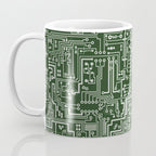 Circuit Board // Green & Silver Coffee Mug Gallery Image 3