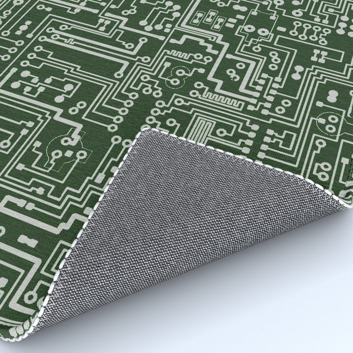 Circuit Board // Green & Silver Rug Gallery Image 4