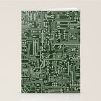 Circuit Board // Green & Silver Stationery Card Gallery Image 2