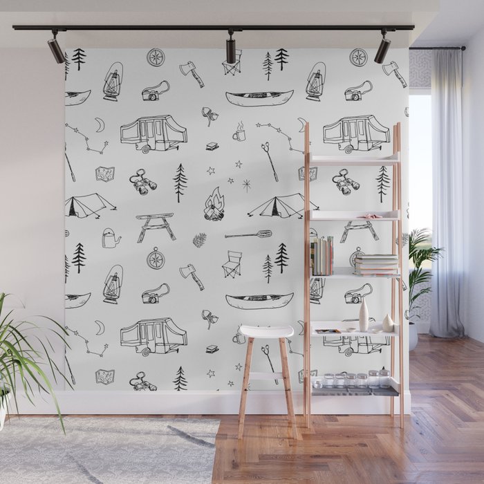Simple Camping Wall Mural Gallery Image 1