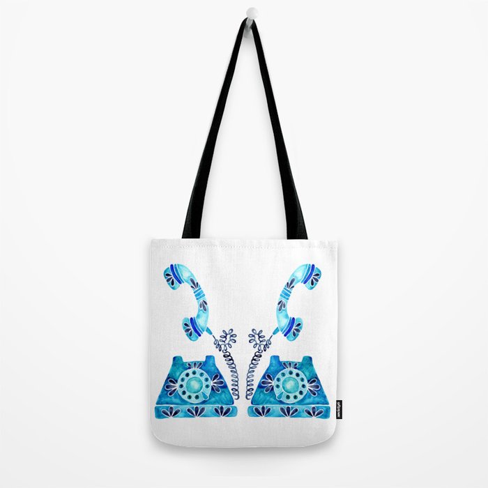 Vintage Rotary Phone - Blue Raspberry Tote Bag Gallery Image 2