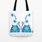 Vintage Rotary Phone - Blue Raspberry Tote Bag Gallery Image 1