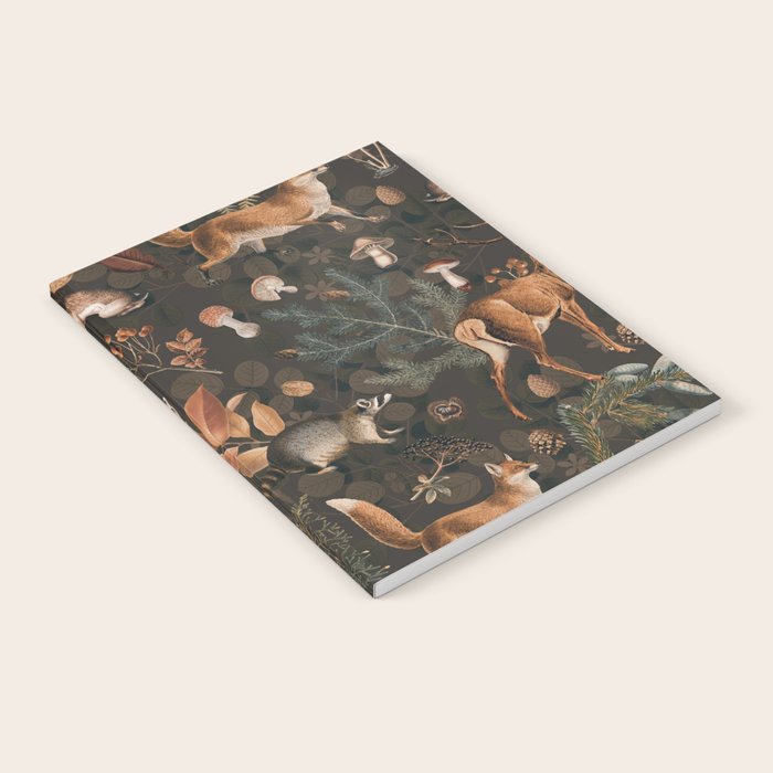 Fall Forest Impression With Wild Animals Moody Brown Notebook Gallery Image 2