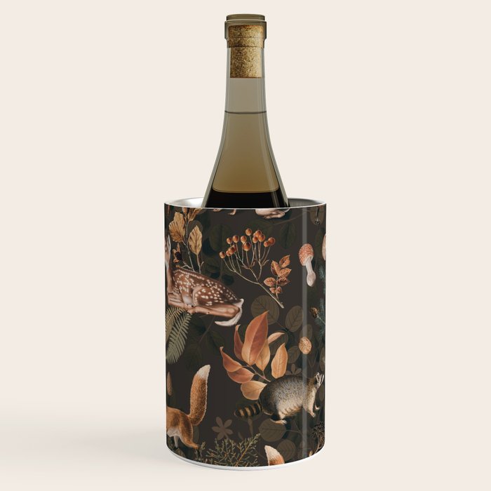 Fall Forest Impression With Wild Animals Moody Brown Wine Chiller Gallery Image 1