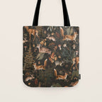 Fall Forest Impression With Wild Animals Moody Brown Tote Bag Gallery Image 1