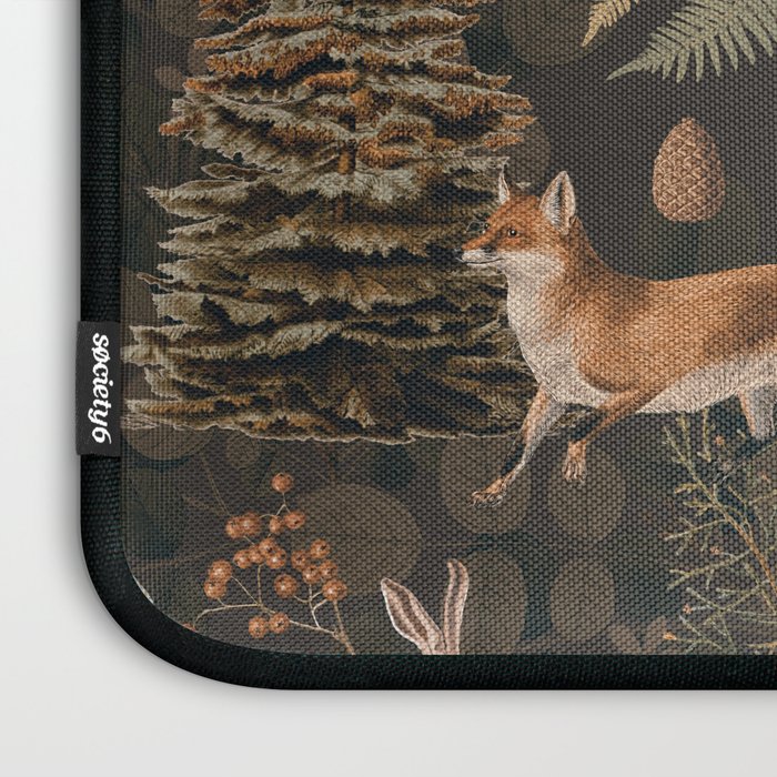 Fall Forest Impression With Wild Animals Moody Brown Laptop Sleeve Gallery Image 3