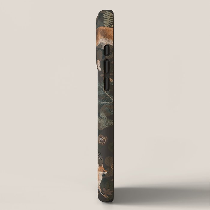 Fall Forest Impression With Wild Animals Moody Brown iPhone Case Gallery Image 2