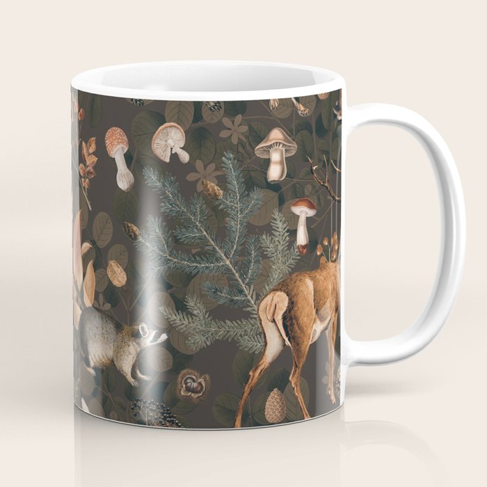 Fall Forest Impression With Wild Animals Moody Brown Coffee Mug Gallery Image 1