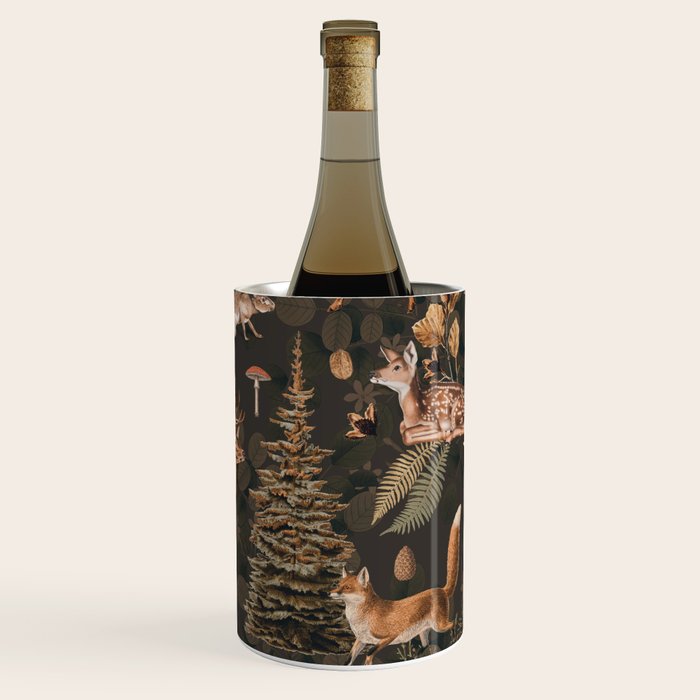 Fall Forest Impression With Wild Animals Moody Brown Wine Chiller Gallery Image 2