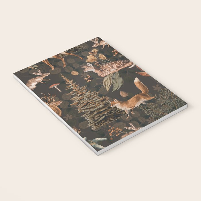 Fall Forest Impression With Wild Animals Moody Brown Notebook Gallery Image 3