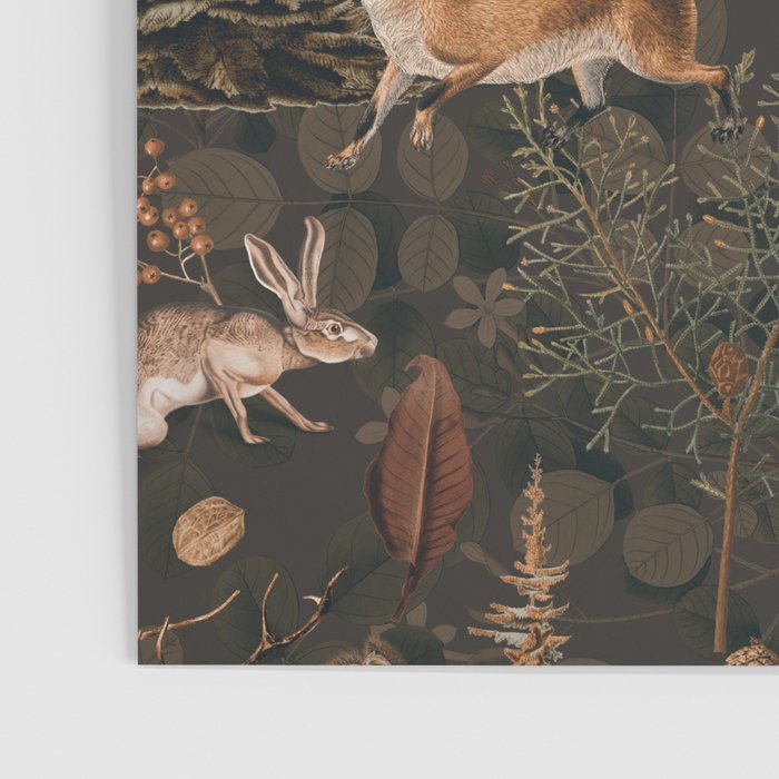 Fall Forest Impression With Wild Animals Moody Brown Poster Gallery Image 3