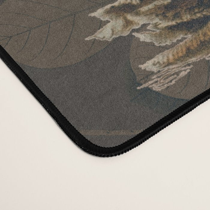 Fall Forest Impression With Wild Animals Moody Brown Desk Mat Gallery Image 4