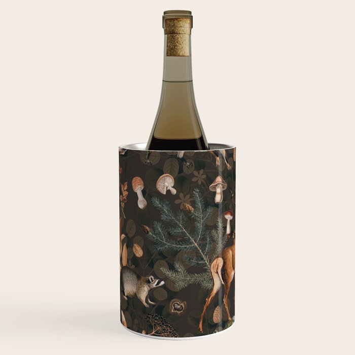 Fall Forest Impression With Wild Animals Moody Brown Wine Chiller Gallery Image 3