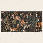 Fall Forest Impression With Wild Animals Moody Brown Desk Mat Gallery Image 3