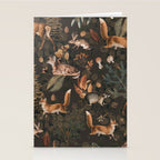 Fall Forest Impression With Wild Animals Moody Brown Stationery Card Gallery Image 2