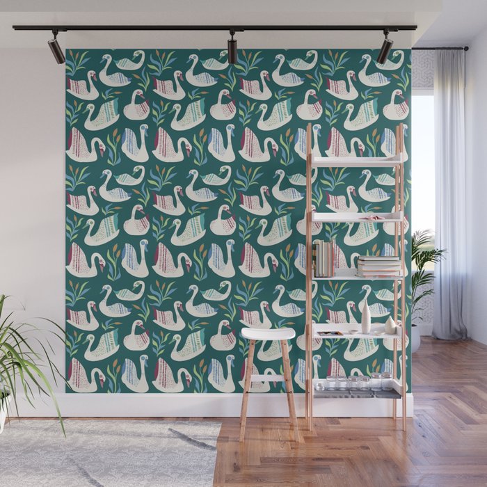 Swans Pond Wall Mural Gallery Image 1