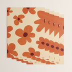 Terracotta Cream Flowers Minimalist Artwork Wrapping Paper Gallery Image 3