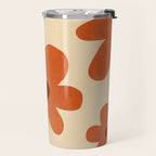 Terracotta Cream Flowers Minimalist Artwork Travel Mug Gallery Image 2