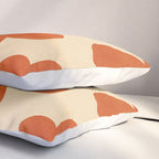 Terracotta Cream Flowers Minimalist Artwork Pillow Sham Gallery Image 3