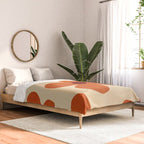 Terracotta Cream Flowers Minimalist Artwork Comforter Gallery Image 2