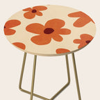 Terracotta Cream Flowers Minimalist Artwork Side Table Gallery Image 2