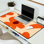 Terracotta Cream Flowers Minimalist Artwork Desk Mat Gallery Image 2