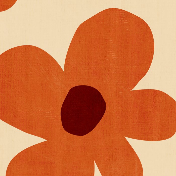 Terracotta Cream Flowers Minimalist Artwork Coffee Mug Gallery Image 2