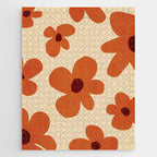Terracotta Cream Flowers Minimalist Artwork Jigsaw Puzzle Gallery Image 1