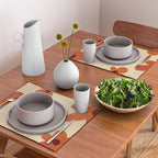 Terracotta Cream Flowers Minimalist Artwork Placemat Gallery Image 2
