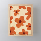 Terracotta Cream Flowers Minimalist Artwork Mini Art Print Gallery Image 1