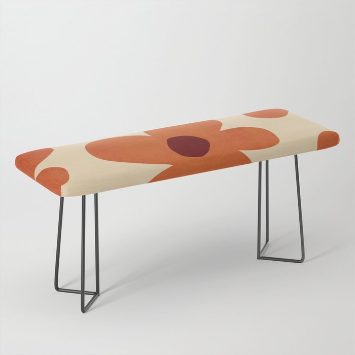Terracotta Cream Flowers Minimalist Artwork Bench Gallery Image 1