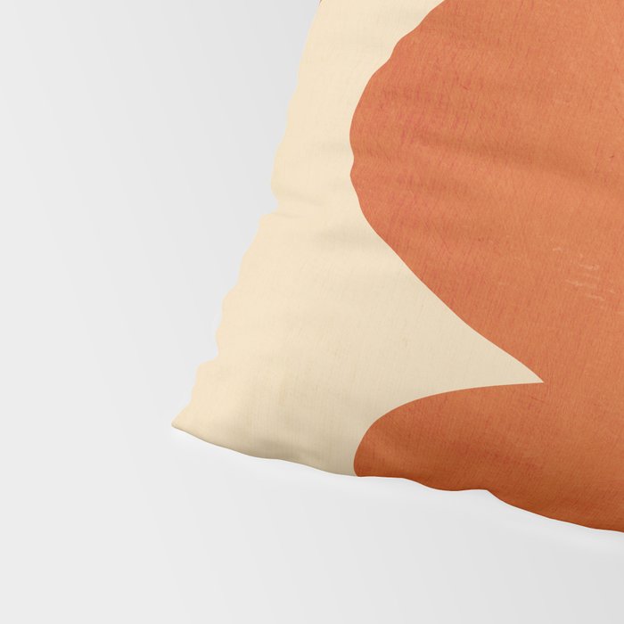Terracotta Cream Flowers Minimalist Artwork Pillow Sham Gallery Image 4